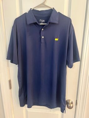 Masters Navy Polo with Yellow Embroidered Logo